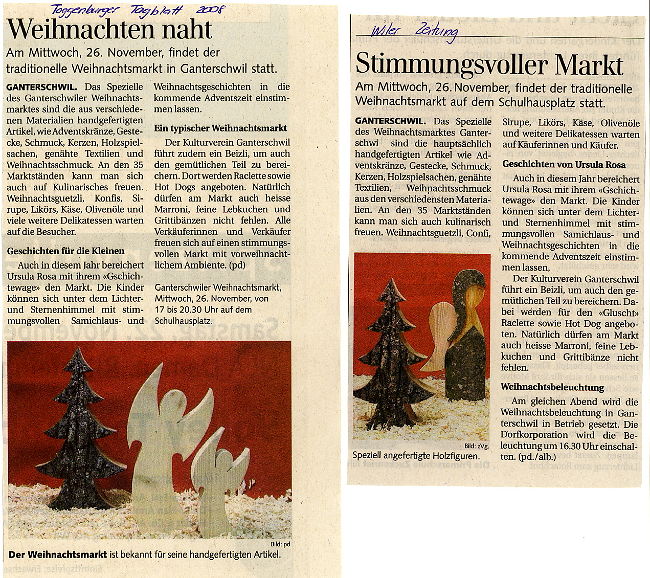 Zeitungsausschnitte vom November 2008